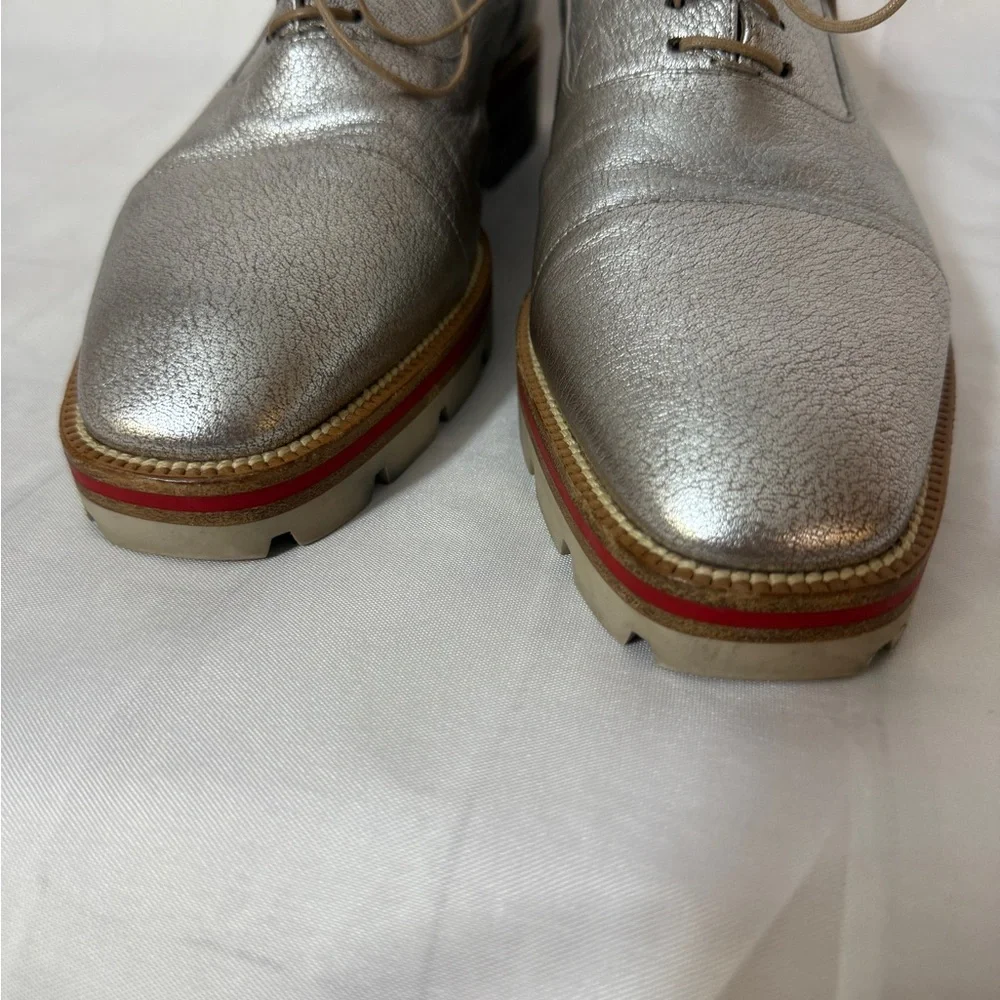 Christian Louboutin Silver Leather Women's Flats - Picture 8 of 15